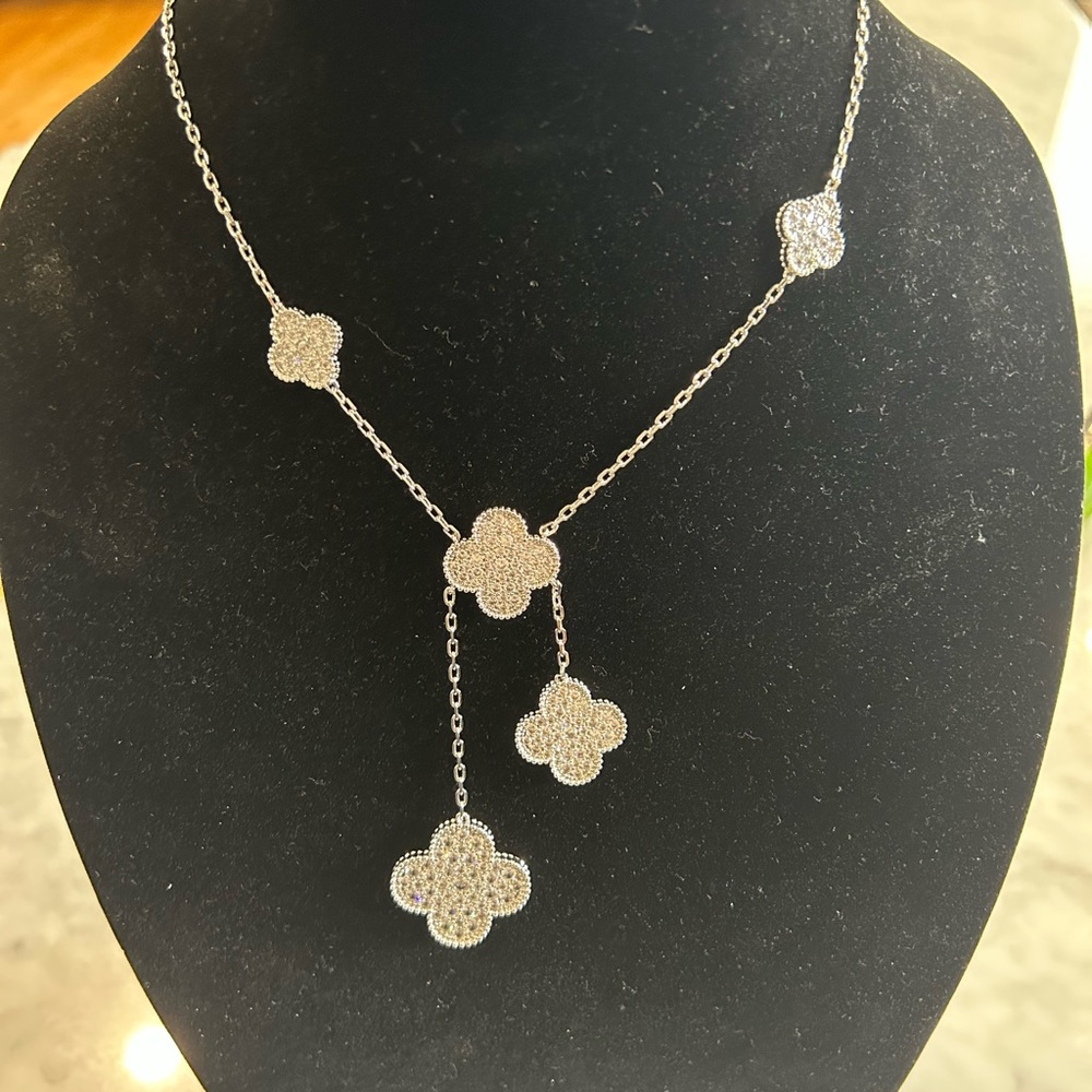 Crystal mixed motif necklace